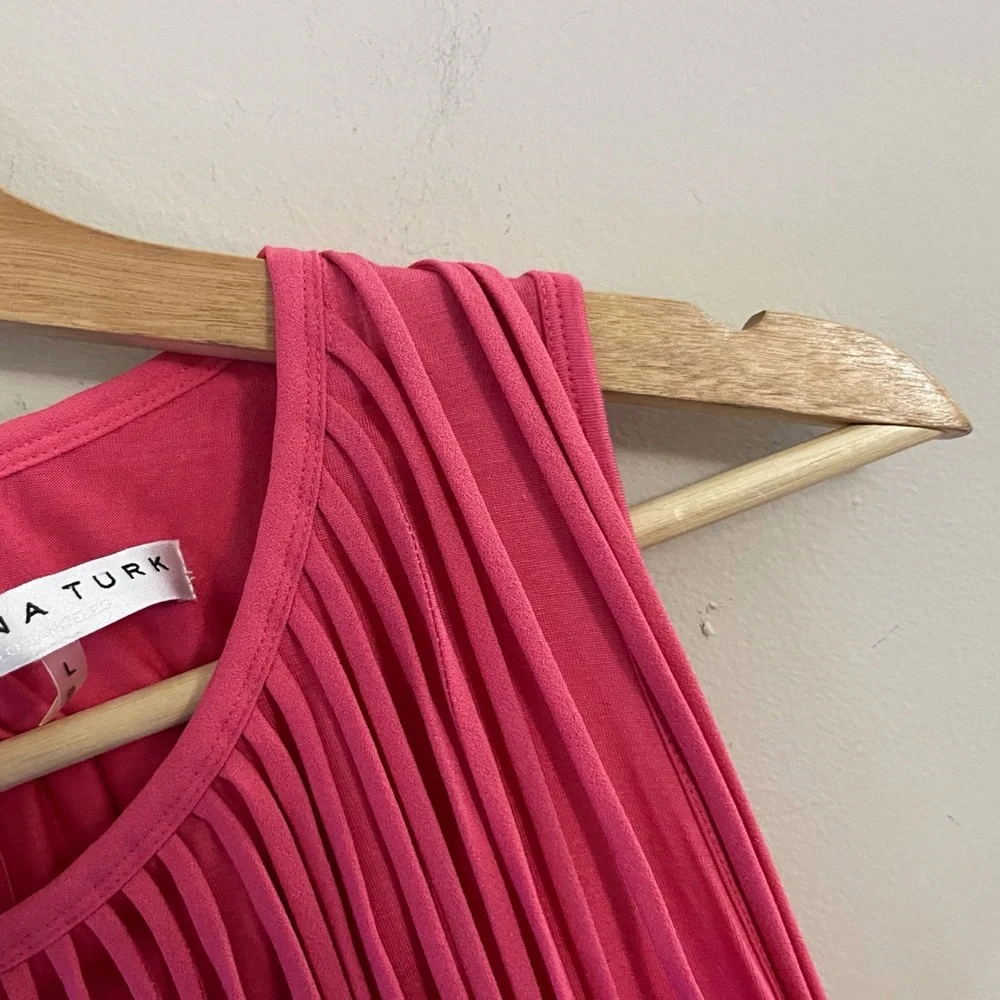 Trina Turk Pink Fringe Tank Top Festival Boho Beach Chic Summer - Picture 4 of 7